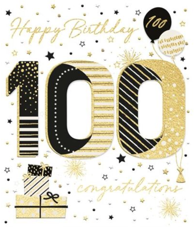 More than Words Card - 100th Birthday