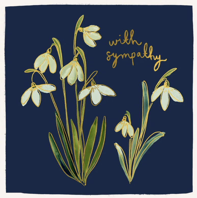 Louise Mulgrew Designs Card - Snowdrops With Sympathy