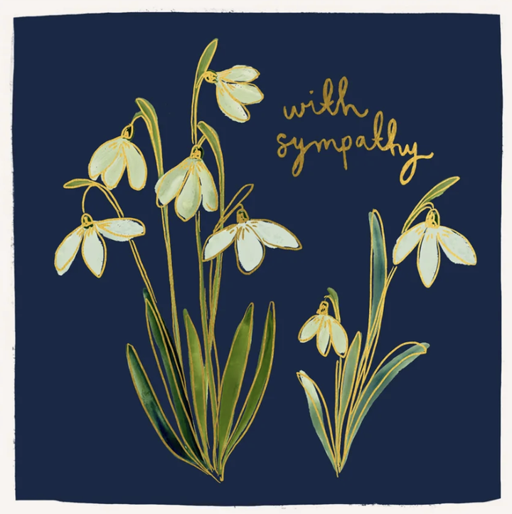 Louise Mulgrew Designs Card - Snowdrops With Sympathy