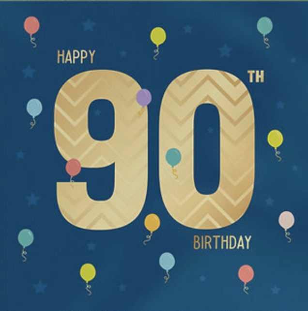 Heyyy Cards Card - Age 90 Blue