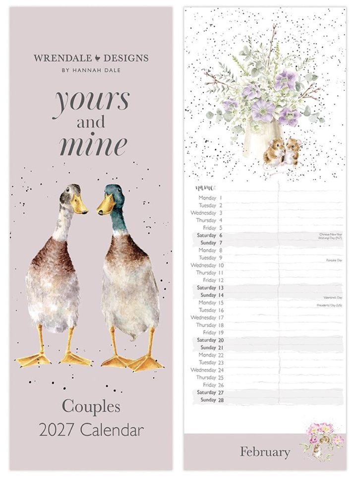 Wrendale Designs 2027 Slim Calendar - Yours & Mine