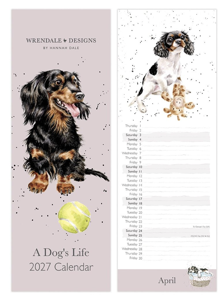 Wrendale Designs 2027 Slim Calendar - A Dog's Life