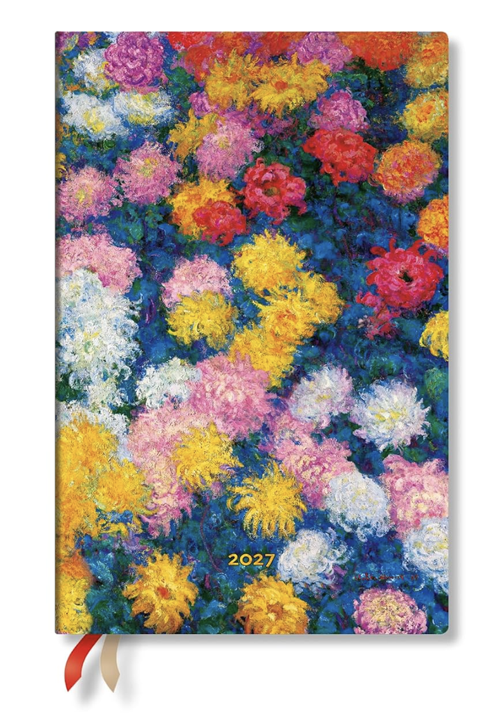 2027 Monet’s Chrysanthemums Maxi Horizontal 12-Month Hardcover Week Planner