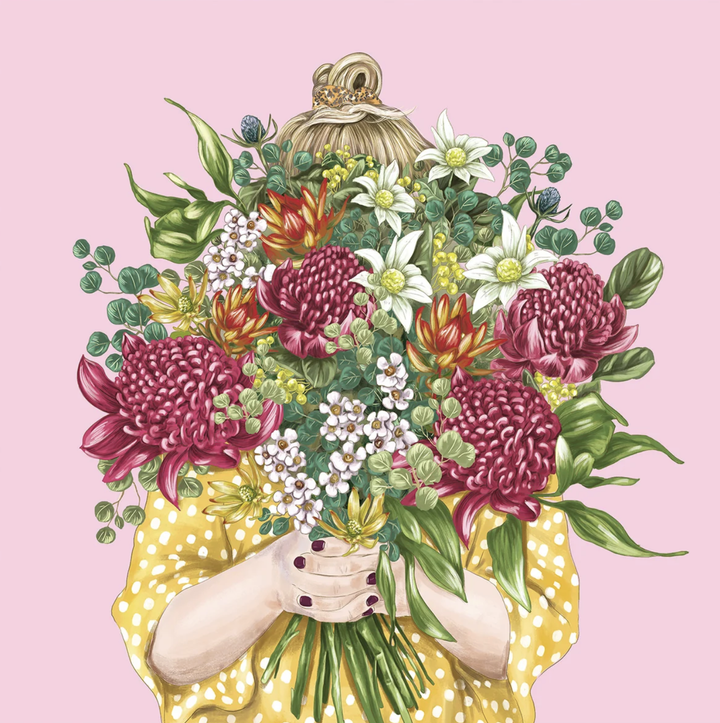La La Land Card - Girl Bouquet Xmas