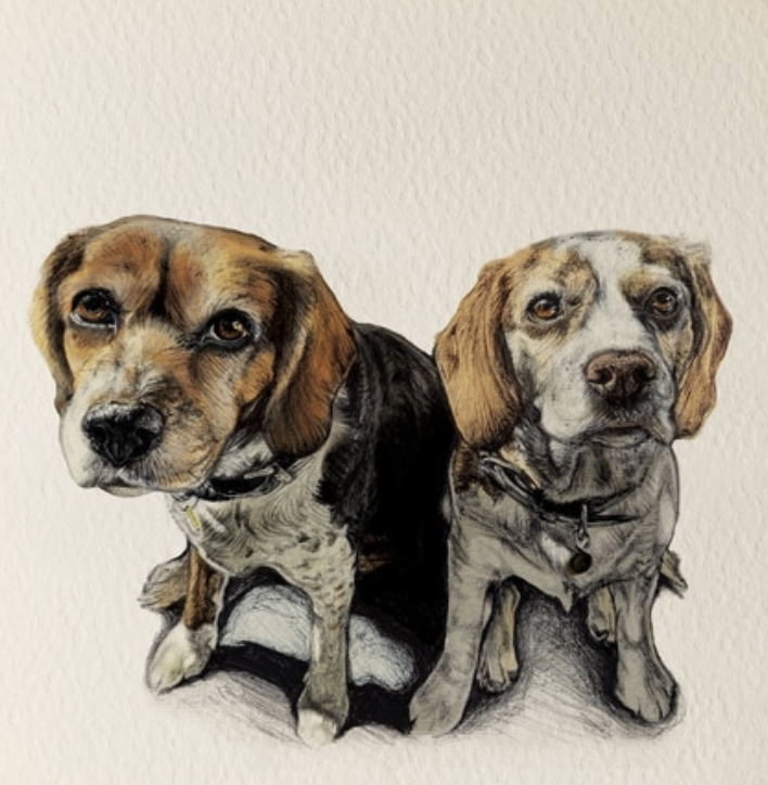 Olivia Bell Card - Millie & Luna Beagle Sisters