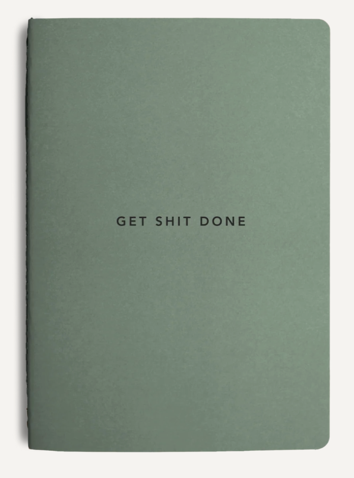 MiGoals A5 Get Shit Done l Notebook, Soft Cover - Sea Green