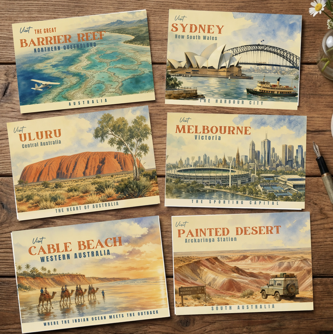 Willow & Leaf - Vintage Australian Travel Postcard Set