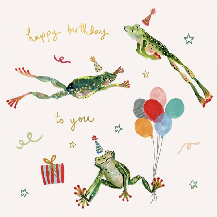 Louise Mulgrew Designs Card - Jumping Frogs