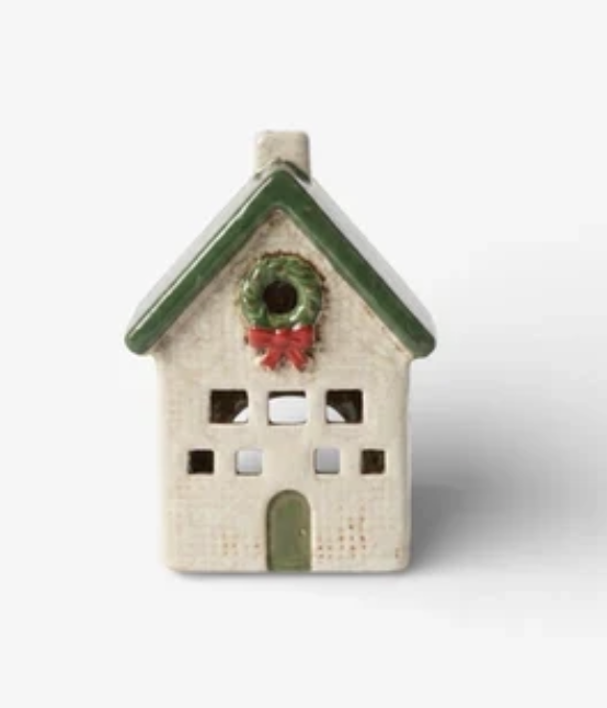 Tea Light House - Nordgard  Cottage with Bow Wreath