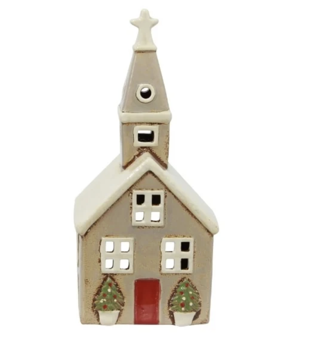 Alsace Tea Light Church Christmas Stone