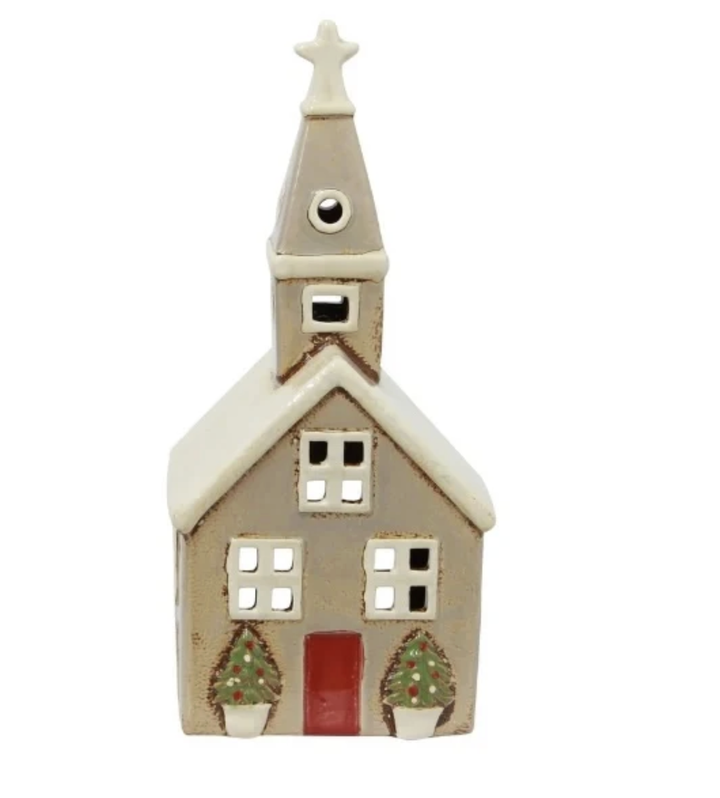 Alsace Tea Light Church Christmas Stone
