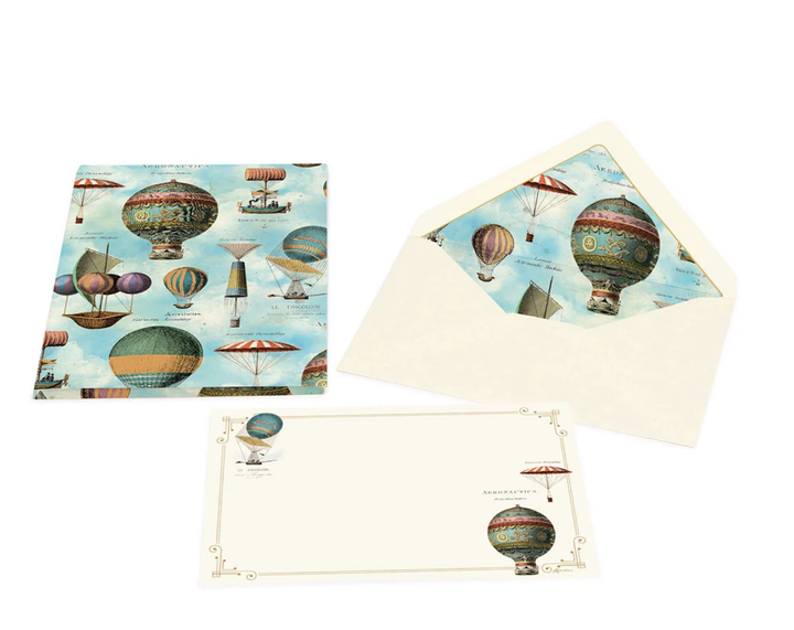 Kartos Small Writing Set with Envelopes - Air Balloons