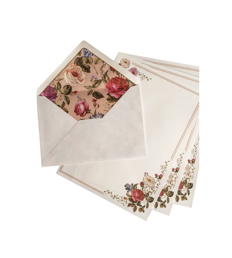 Kartos Small Writing Set with Envelopes - Rose