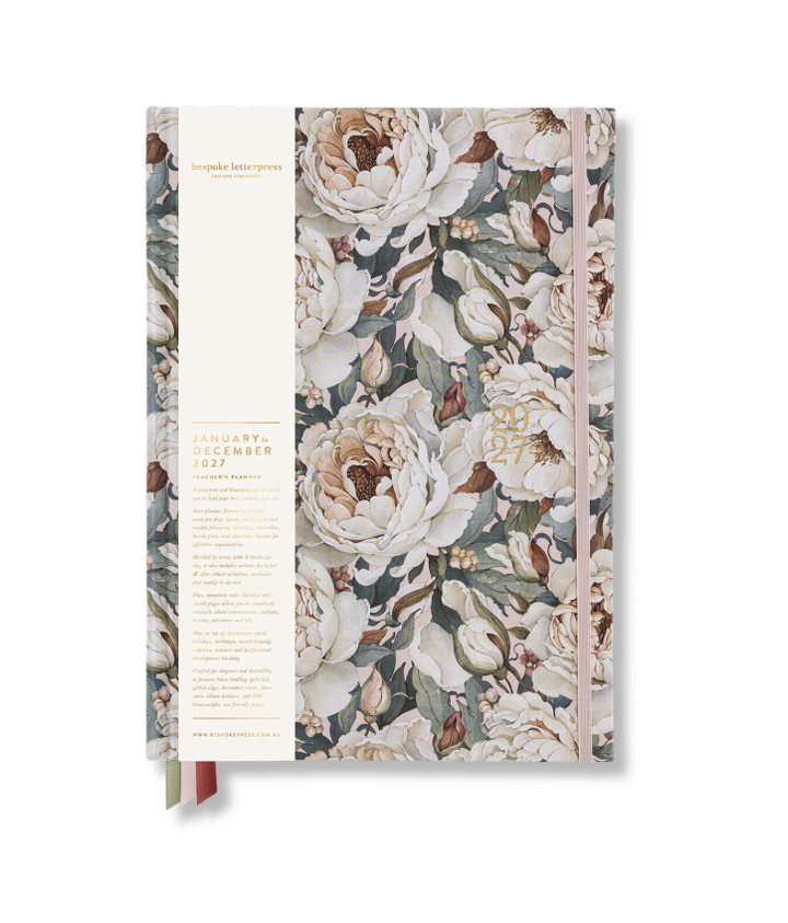Bespoke 2027 Teacher's A4 Planner - Heritage Roses