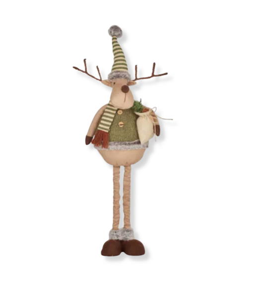 Standing Fabric Deer Decoration - Green