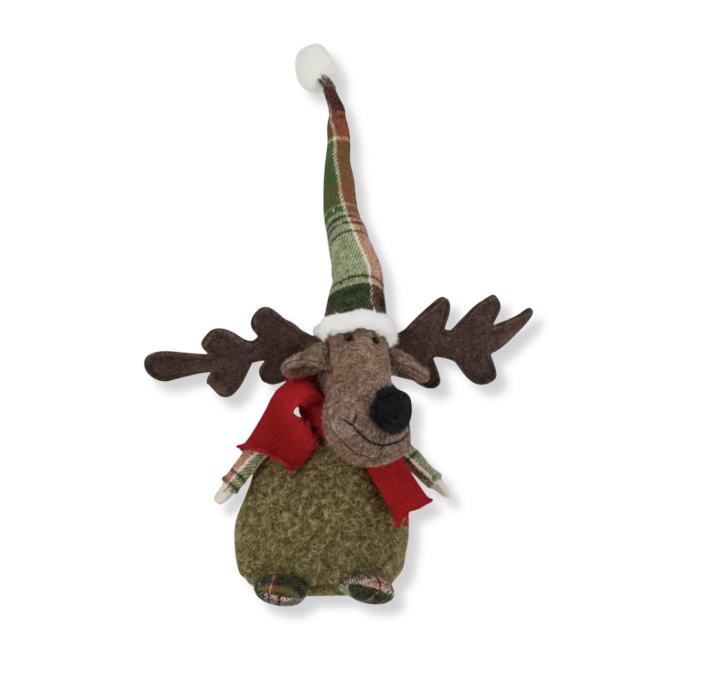 Standing Fabric Deer Decoration - Brown