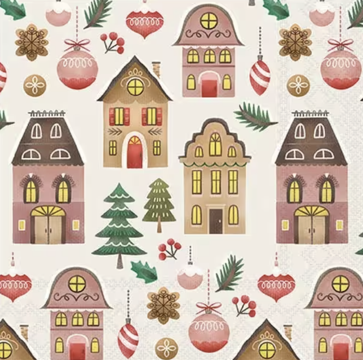 Ambiente Lunch Napkins - Christmas At Home - Cream