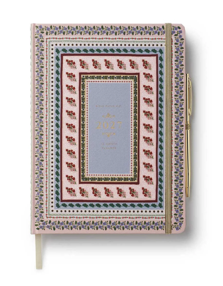 2027 Rifle Paper Weekly Planner - Cloth Cover with Pen - Paisley