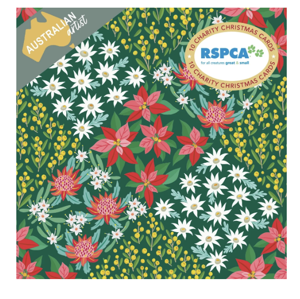 Christmas Card Wallet - RSPCA - Christmas Flowers