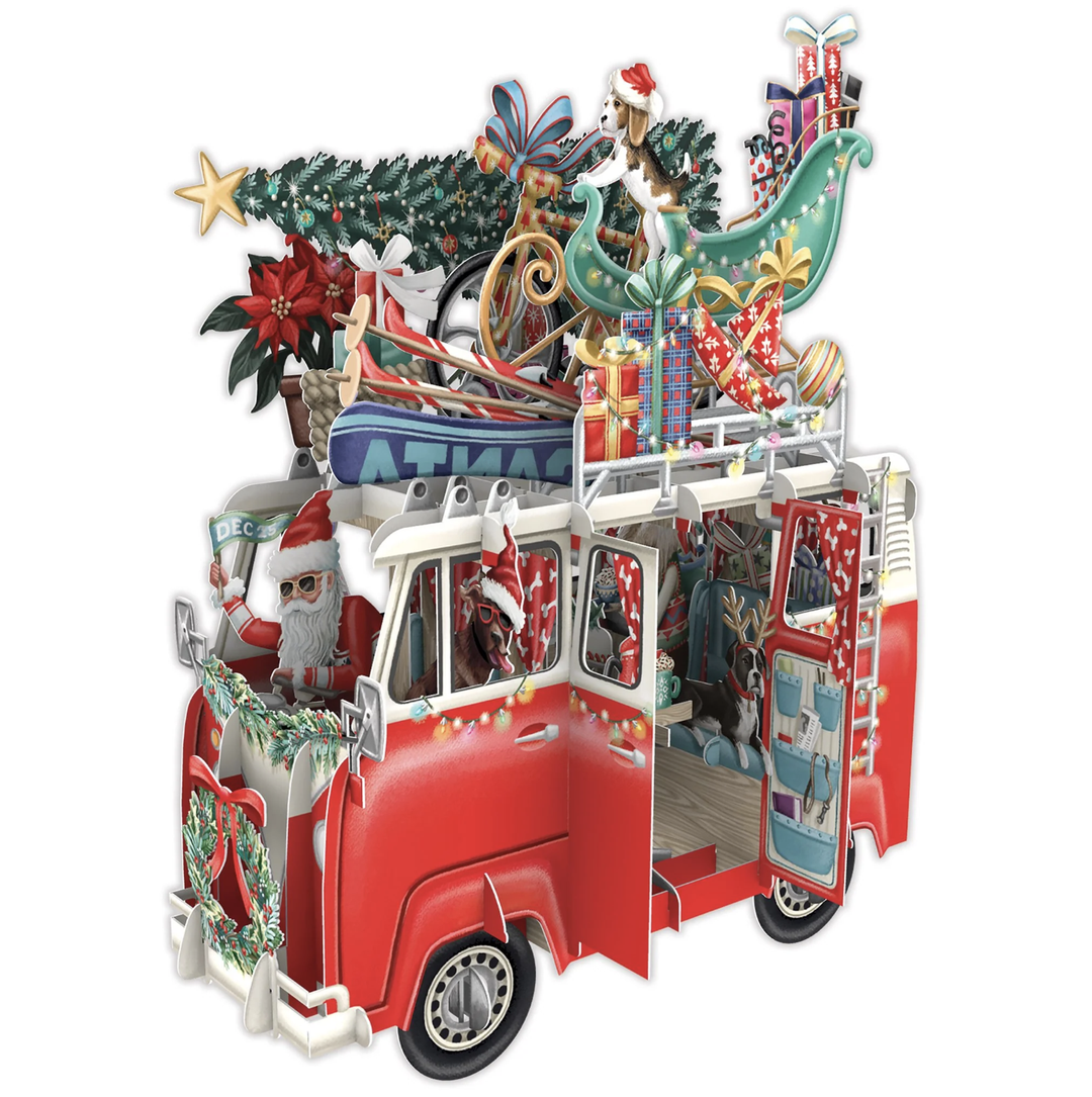 Me and McQ 3D Pop Up Card - Christmas Camper