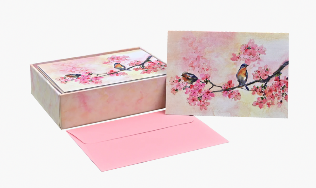 Boxed Note Cards - Cherry Blossoms In Spring