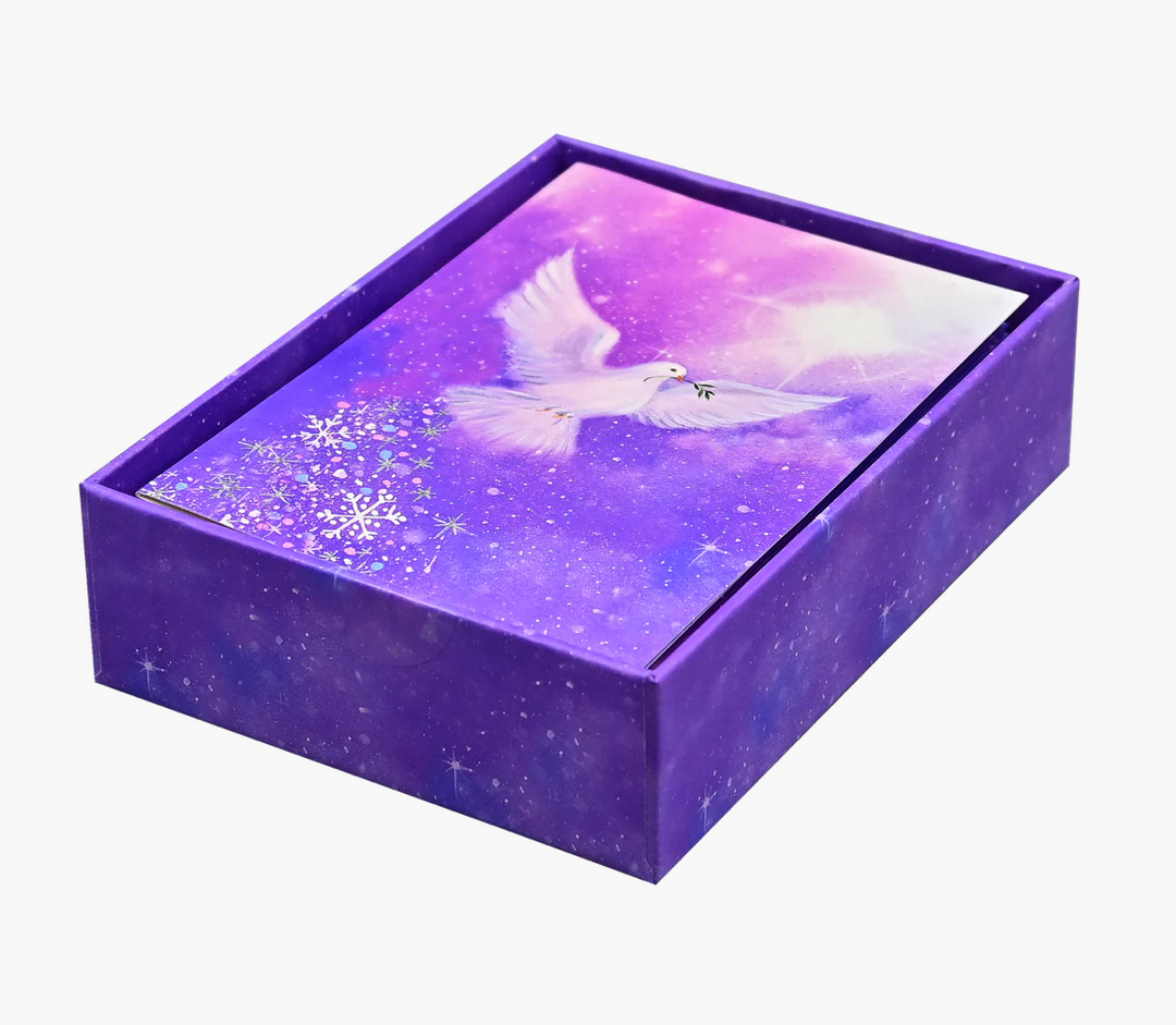 Small Boxed Christmas Cards - Dove and Stardust