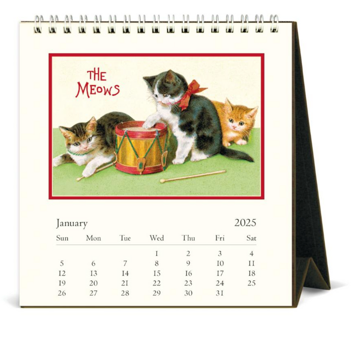 Cavallini 2025 Desk Calendar - Vintage Cats