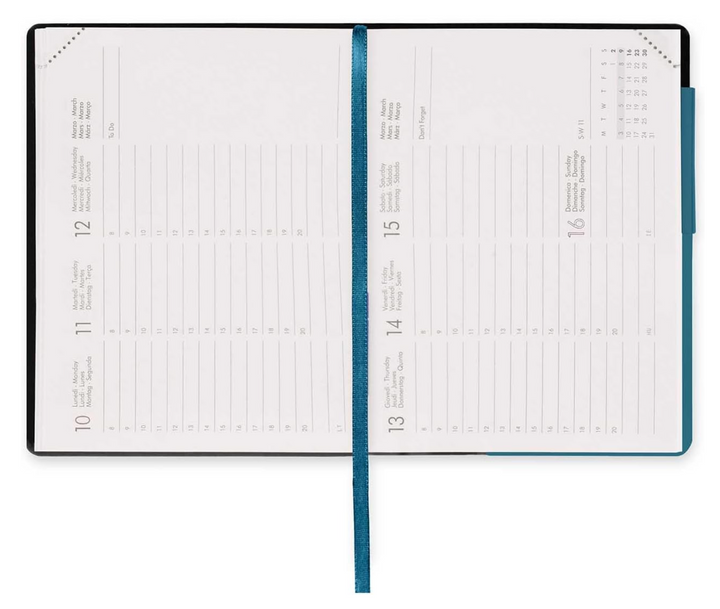 2025 Small Weekly Diary - Teal Blue