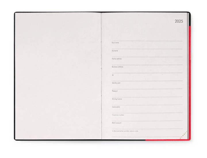 2025 Medium Weekly Diary - Radiant Red