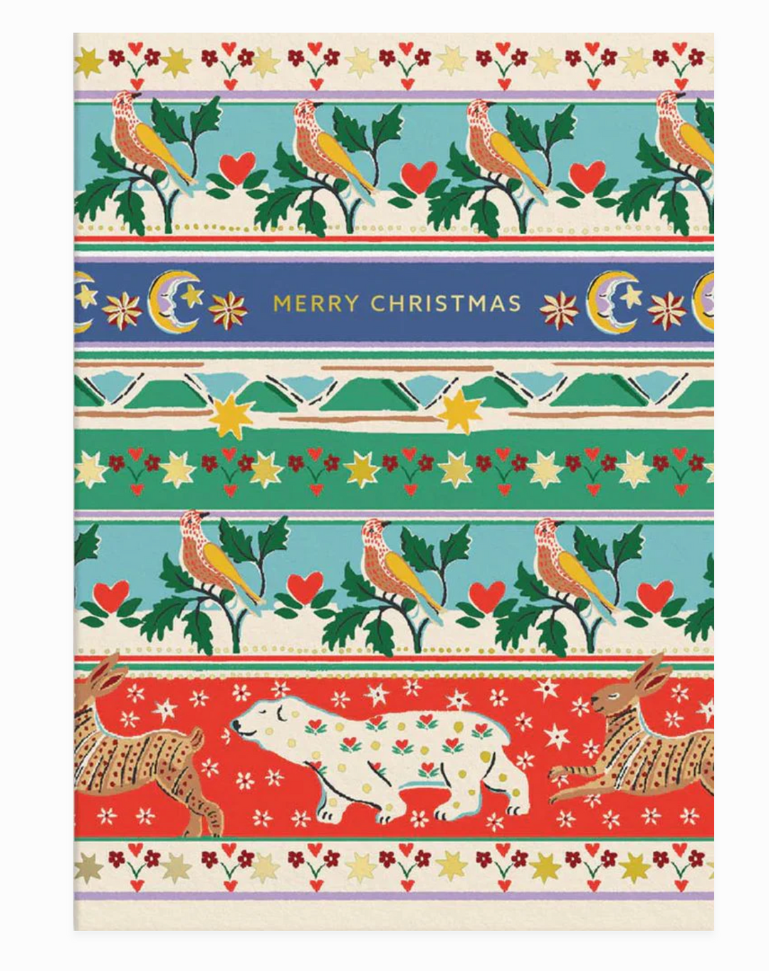 Cath Kidston Christmas Card - Festive Friends Stripe