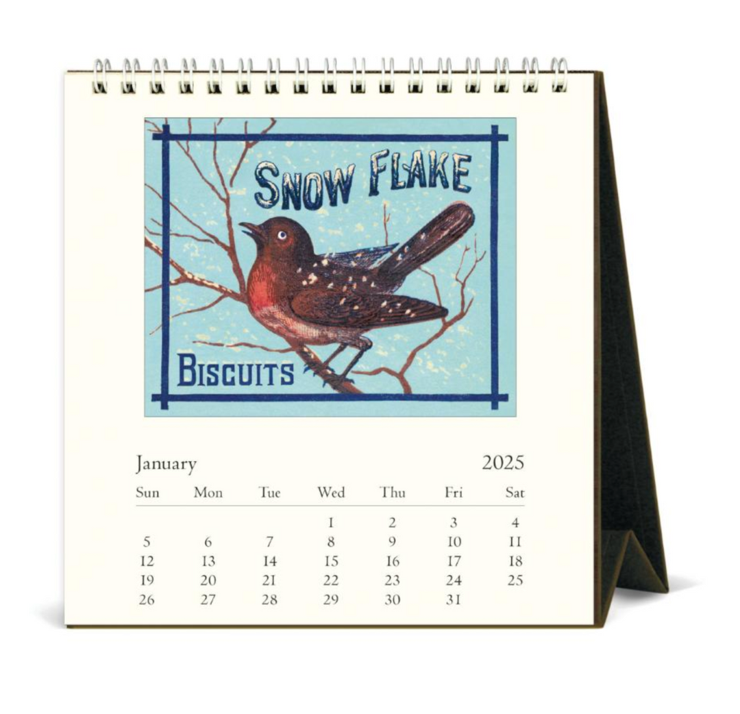 Cavallini 2025 Desk Calendar - Vintage Birds