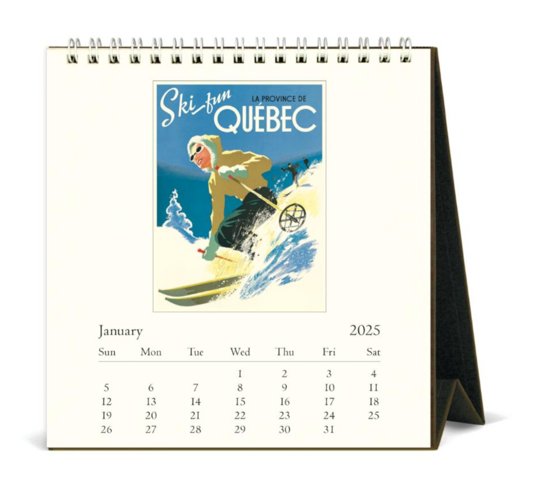 Cavallini 2025 Desk Calendar - Vintage Travel