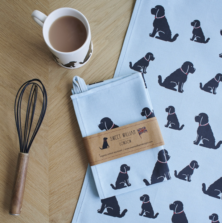 Sweet William Tea Towel - Cockapoo / Labradoodle (Black)