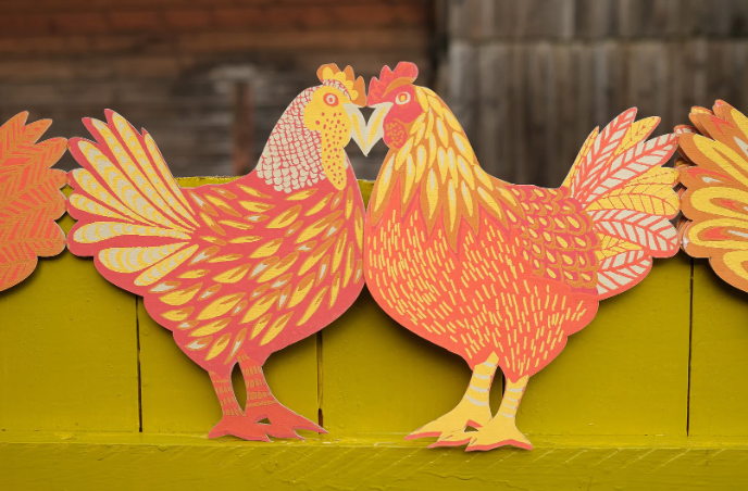 East End Decorative Garland 3m Long - Chickens