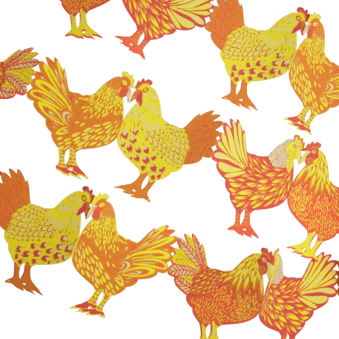 East End Decorative Garland 3m Long - Chickens