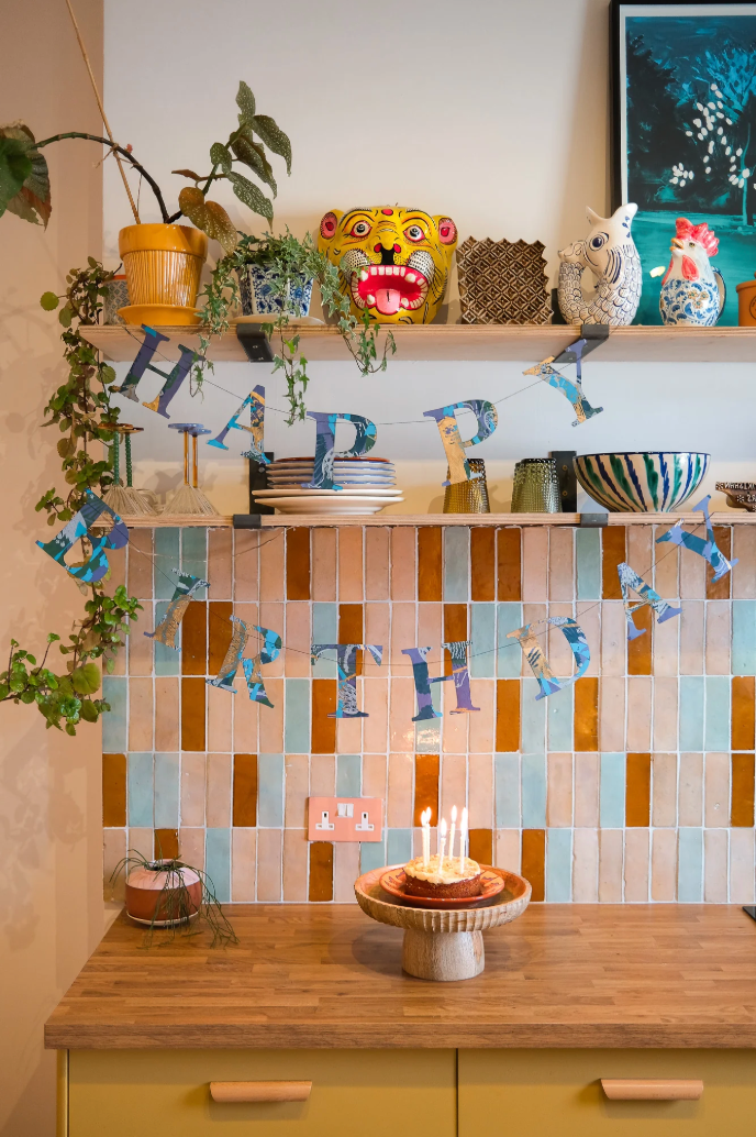 East End Decorative Garland 3m Long - Happy Birthday Blue