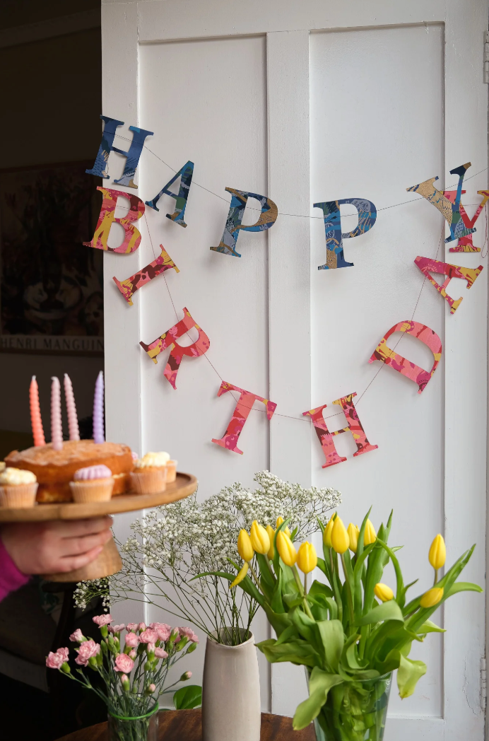 East End Decorative Garland 3m Long - Happy Birthday Blue