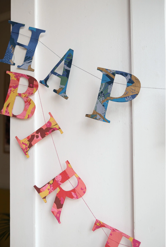 East End Decorative Garland 3m Long - Happy Birthday Blue