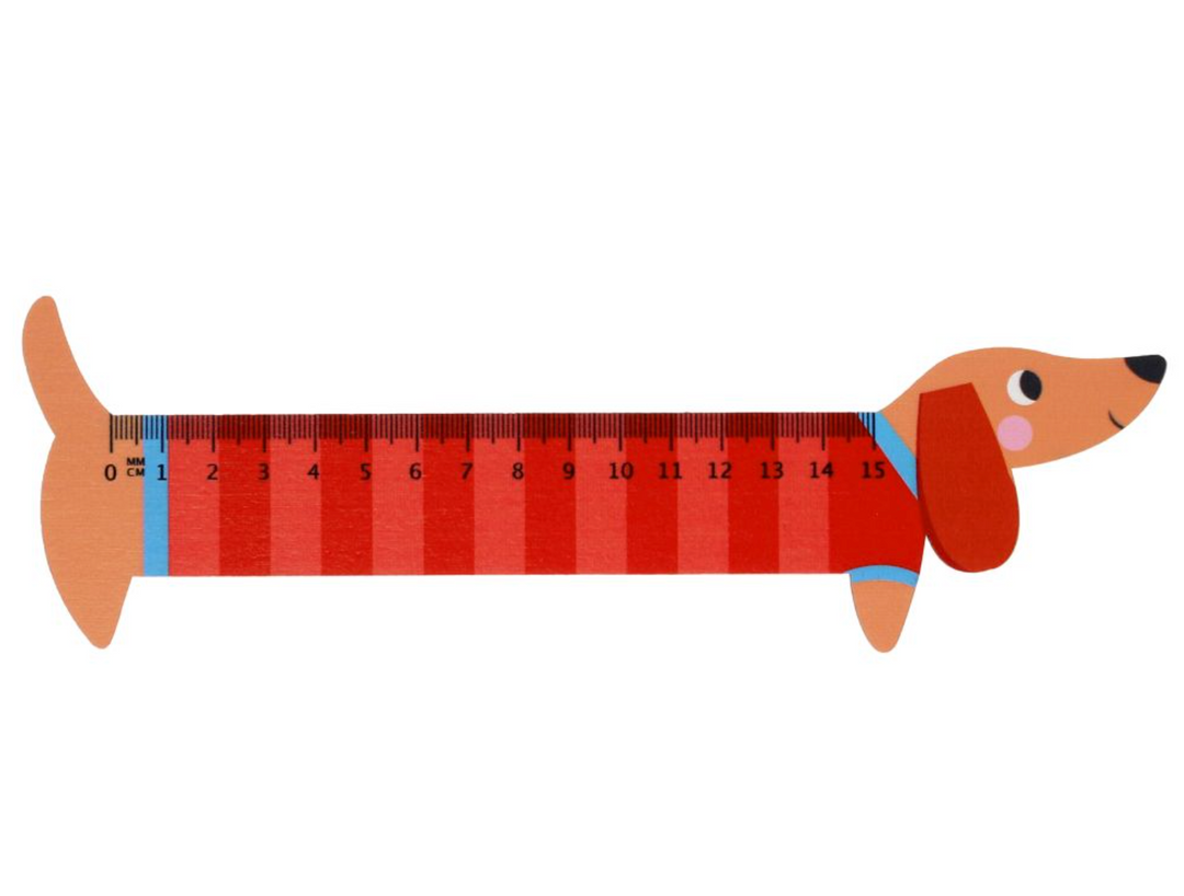 Rex London Wooden Ruler - Sausage Dog