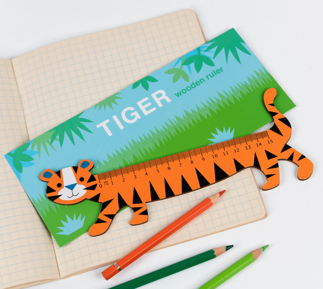 Rex London Wooden Ruler - Tiger
