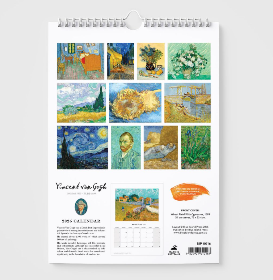 BIP 2026 Wall Calendar - Vincent Van Gogh