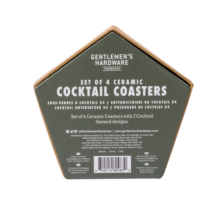 Coaster Set Of 4 - Cocktails