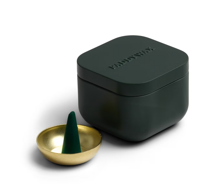 Incense Cones With Gold Holder - 20 Pack - Wild Mint & Santal