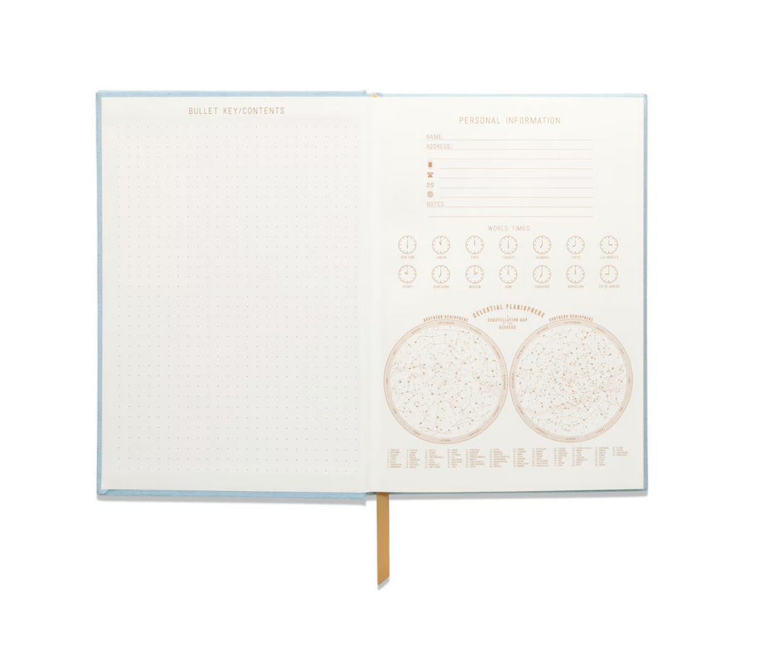 Hard Cover Suede Journal - Arch Dot Blue