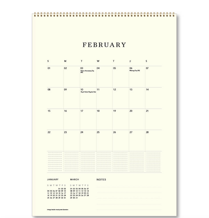Hello Sunday 2026 Medium Calendar - Vintage Travel