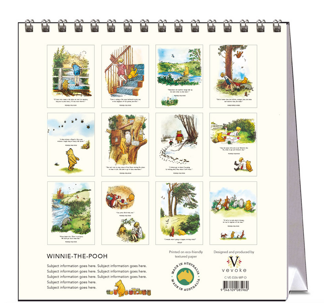 Hello Sunday 2026 Desk Calendar - Winnie the Pooh