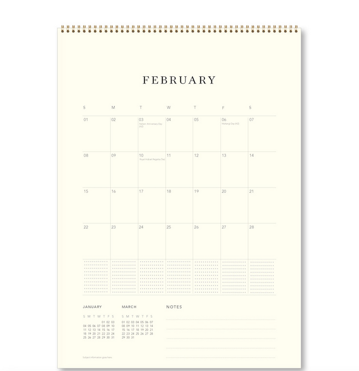Hello Sunday 2026 Medium Calendar - JooJoo Paper