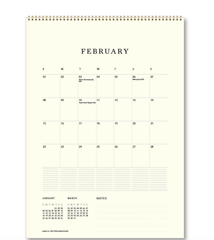 Hello Sunday 2026 Medium Calendar - Vintage Food