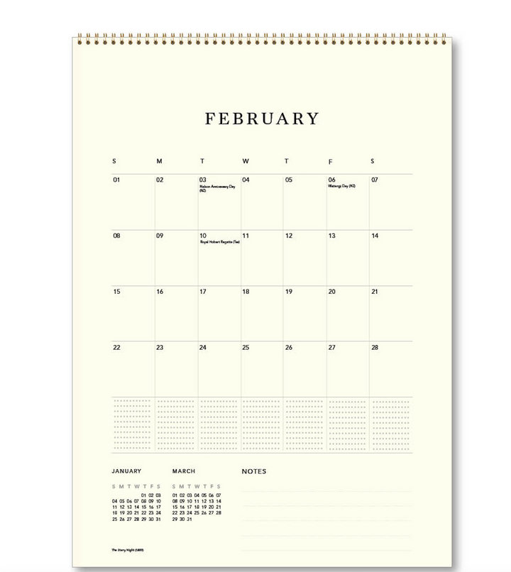 Hello Sunday 2026 Medium Calendar - Van Gogh