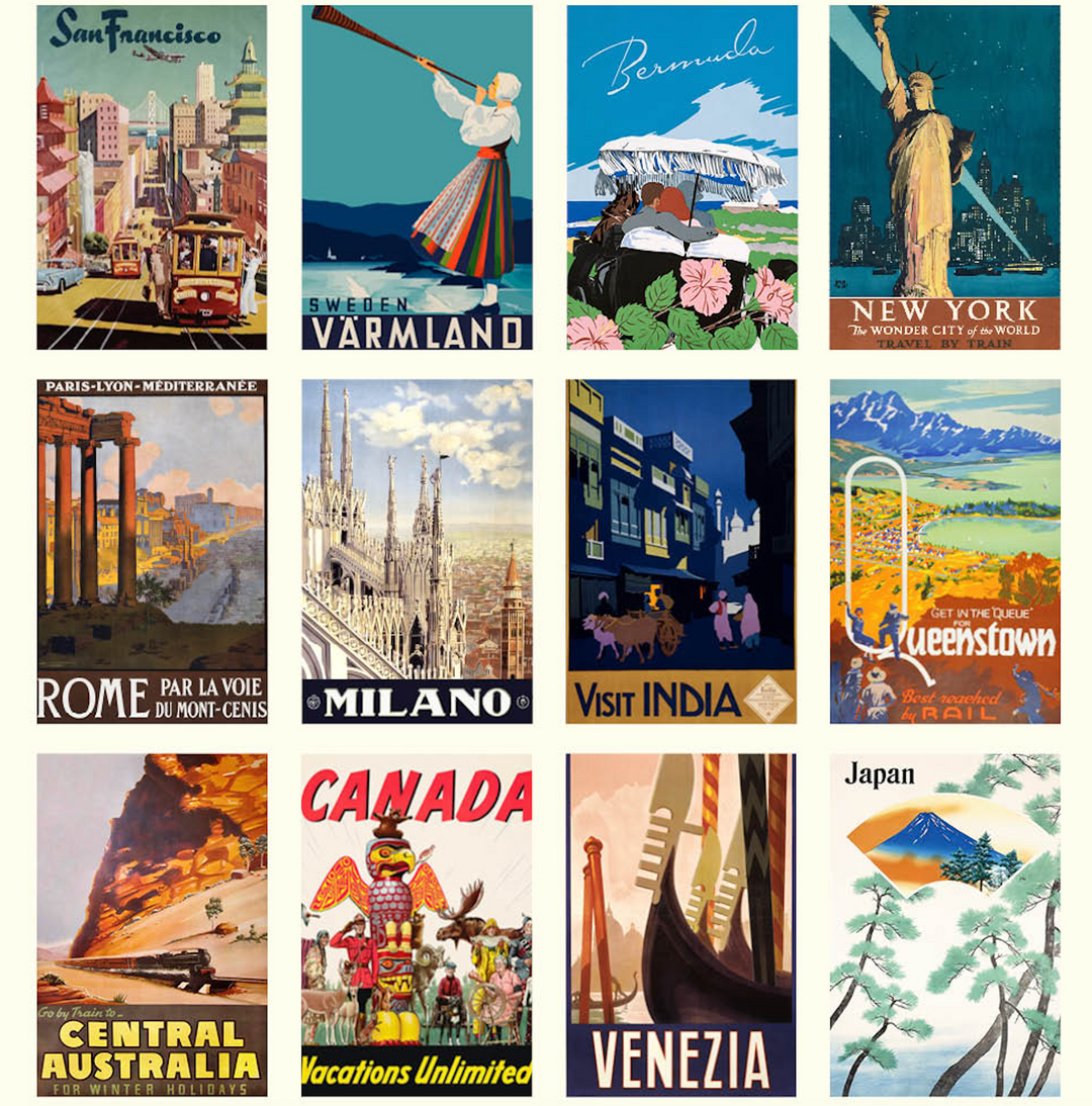 Hello Sunday 2026 Desk Calendar - Vintage Travel